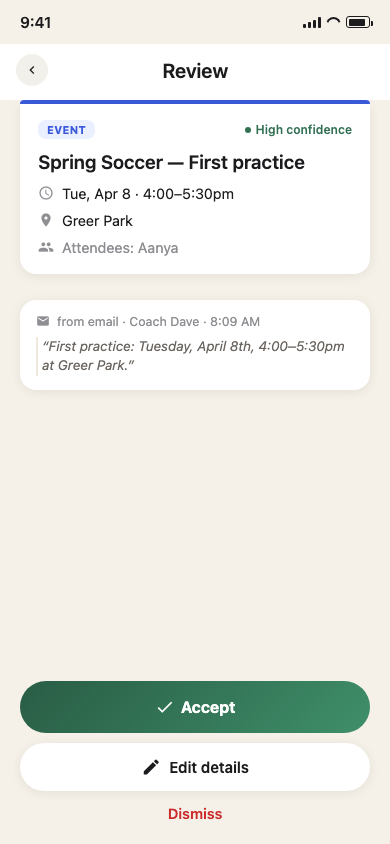 Proposal detail screen